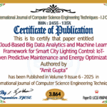 A Cloud-Based Big Data Analytics and Machine Learning Framework for Smart City Lighting Control: IoT-Driven Predictive Maintenance and Energy Optimization | IJCSE Volume 9 – Issue 6 | IJCSE-V9I6P48