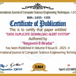 DATA DUPLICATE DOWNLOAD ALERT SYSTEM | IJCSE Volume 9 – Issue 6 | IJCSE-V9I6P35