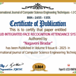 CLOUDÂ INTEGRATEDÂ FACEÂ RECOGNITIONÂ ATTENDANCE SYSTEM | IJCSE Volume 9 â Issue 6 | IJCSE-V9I6P36 CLOUDÂ INTEGRATEDÂ FACEÂ RECOGNITIONÂ ATTENDANCE SYSTEM | IJCSE Volume 9 â Issue 6 | IJCSE-V9I6P36