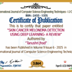 SKIN CANCER MELONEMA DETECTION USING DEEP LEARNING- A REVIEW | IJCSE Volume 9 – Issue 6 | IJCSE-V9I6P49